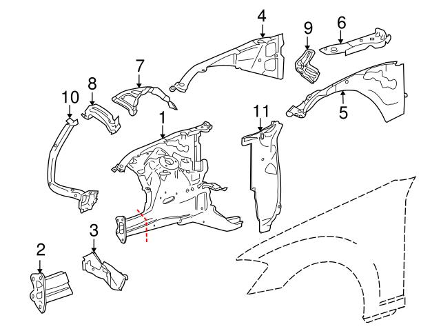 Genuine Mercedes 2216200115 Strut Brace; Front Left - Mercedes