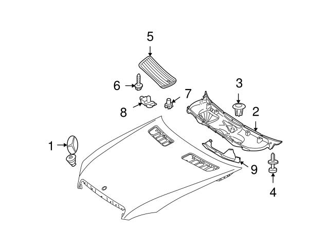 Genuine Mercedes 22188002059040 Hood Vent; Front Right - Mercedes