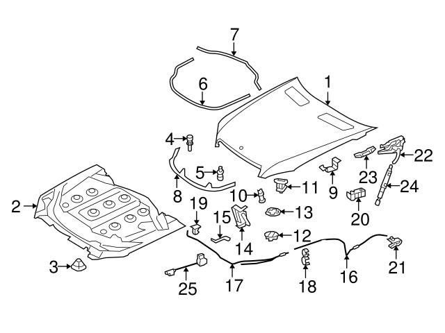 Genuine Mercedes 2218870025 Hood Latch Cover; Left Lower, Right Lower ...