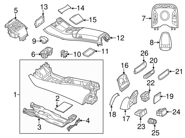 Genuine Mercedes 2226830075 Console Cup Holder; Front - Mercedes