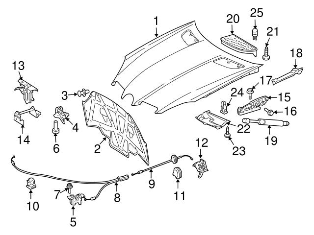 Genuine Mercedes 2308800060 Hood Latch; Front Lower Outer Left/Right ...