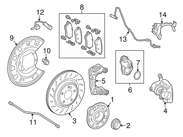 Genuine Mercedes 2314230881 Brake Caliper; Rear Right - Mercedes