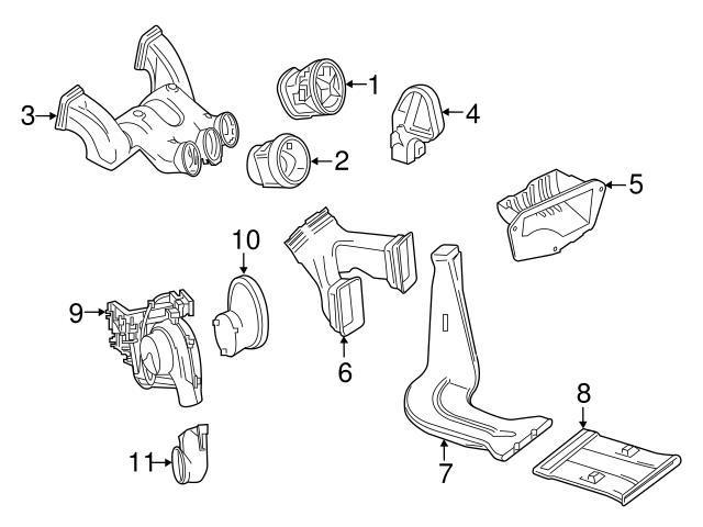 Genuine Mercedes 2468310200 Dashboard Air Vent; Left Lower - Mercedes