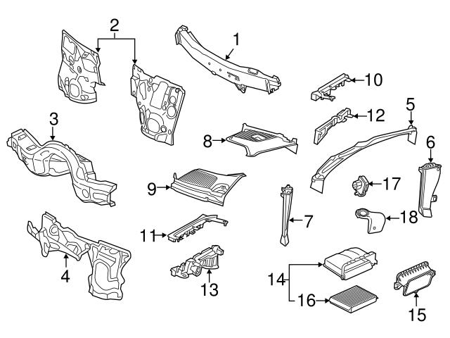 Genuine Mercedes 2538314400 Cowl Seal; Right Upper - Mercedes