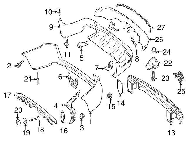 Genuine Mercedes 2538852601 Bumper Cover Heat Shield Bracket; Right ...