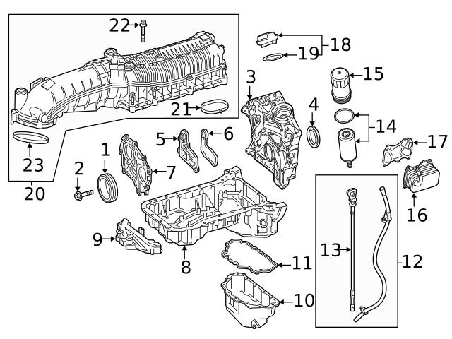 Genuine Mercedes 2760108414 Oil Pan; Upper - Mercedes | 2760106211 ...