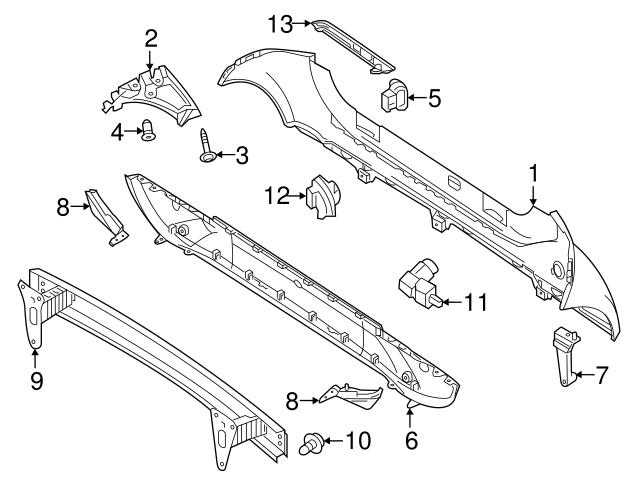 Genuine Smart 4538800071 Bumper Cover Bracket; Left - Smart | 453880007164