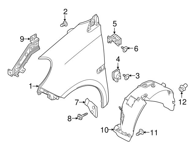 Genuine Smart 4538810207 Fender Seal; Left, Right - Smart