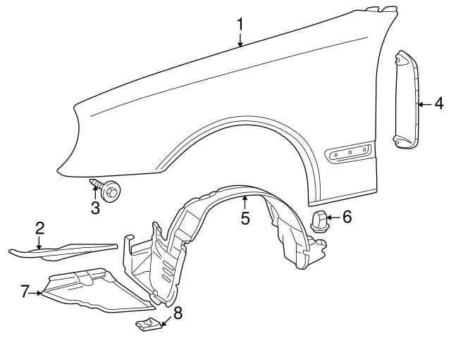 Genuine Mercedes 6739880025 Fender Liner Retainer - Mercedes | 1269880125