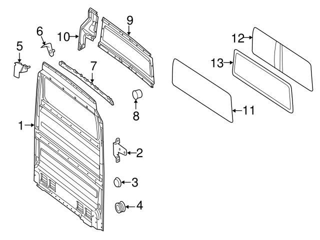 Genuine Mercedes 9067100332 Partition Panel Bracket; Lower Left/Right ...