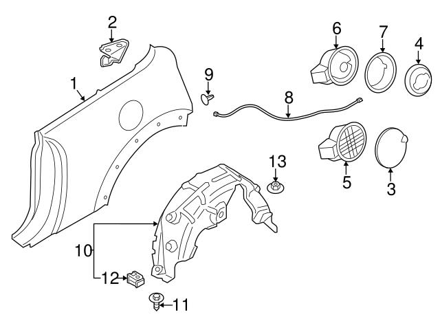 Genuine Mini 51177404550 Fuel Filler Door; Rear - Mini