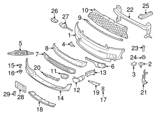 Genuine Mini 51747283343 Brake Air Duct; Left Front, Front Center Left ...