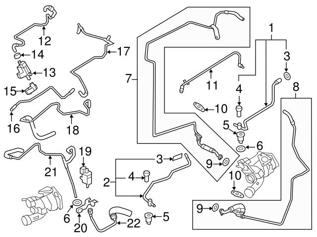 Genuine Porsche 94811066856 Turbocharger Oil Line - Porsche ...