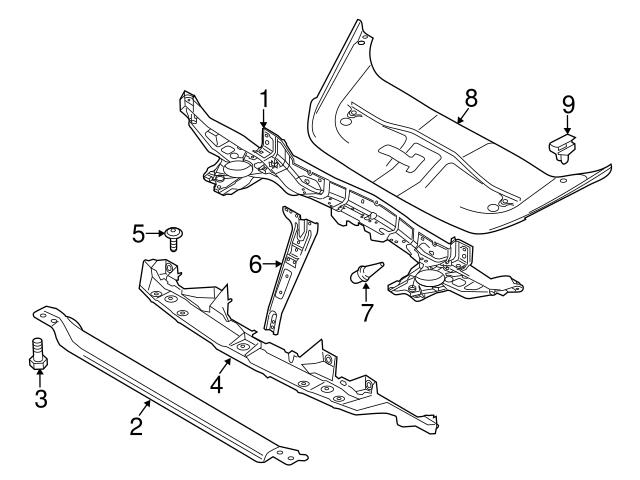 Genuine Porsche 95850473100 Radiator Support Bracket; Upper - Porsche