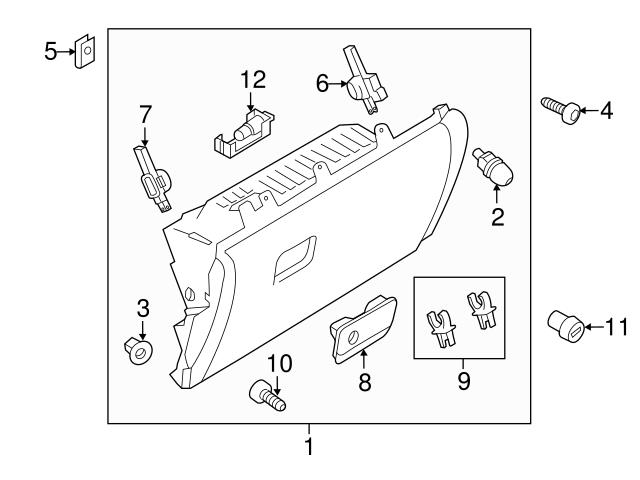 Genuine Porsche 958552147026W0 Glove Box Handle; Front - Porsche