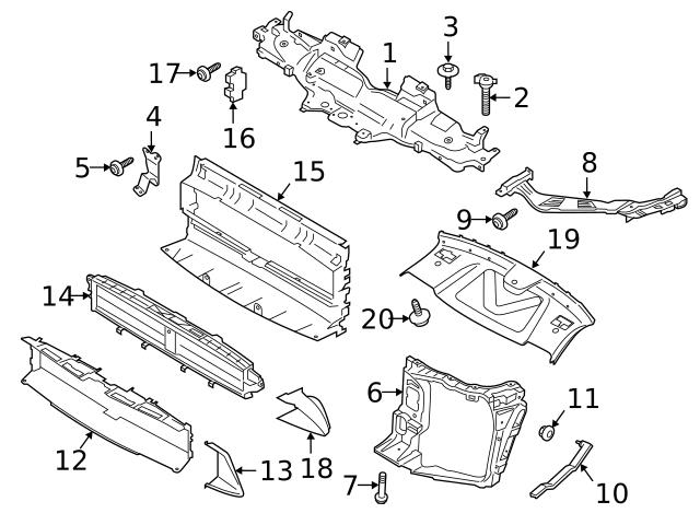 Genuine Porsche 95B121707G Radiator Support Air Duct - Porsche