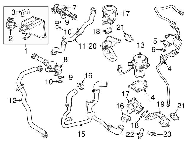 Genuine Porsche 97011314261 Air Pump Hose; Right - Porsche | 97011314260