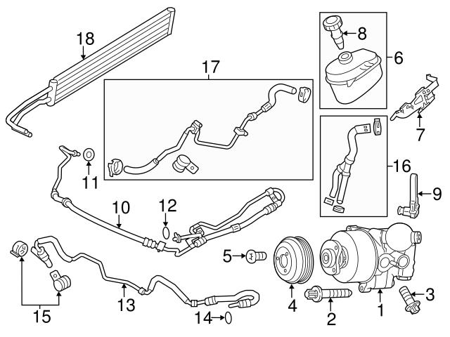 Genuine Porsche 97034723708 Power Steering Return Hose - Porsche ...