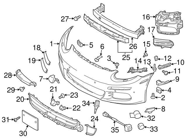 Genuine Porsche 97050532700 Bumper Corner Cover; Left - Porsche