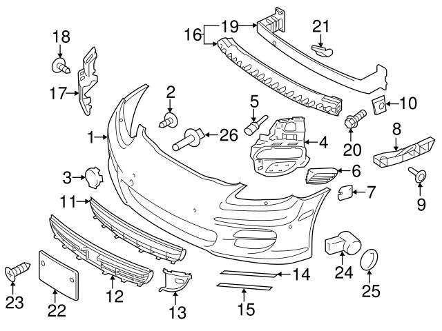 Genuine Porsche 970505541001e0 Grille Frame; Front Center - Porsche