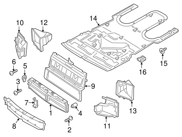 Genuine Porsche 971121333F Radiator Support Air Duct; Left - Porsche