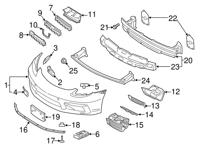 Genuine Porsche 982807683OK1 Grille; Left - Porsche