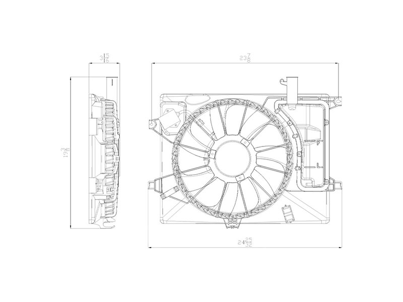 TYC 622580 Cooling Fan Assembly - Hyundai, Kia | 253803X000 