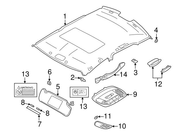 Genuine Volvo 30644037 Sun Visor Support; Left, Right - Volvo