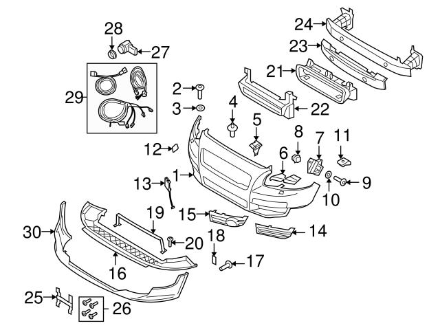 Genuine Volvo 30657203 Bumper Cover Bracket; Left - Volvo