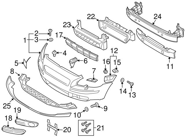 Genuine Volvo 30678482 Bumper Cover Bracket; Right, Front Right Upper ...