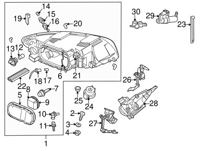 Genuine Volvo 30744680 Headlight Assembly; Front Right - Volvo