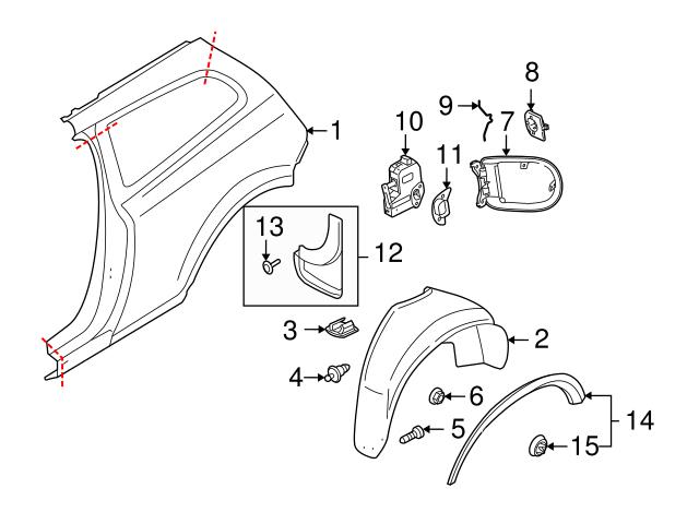 Genuine Volvo 31217786 Fuel Filler Door - Volvo