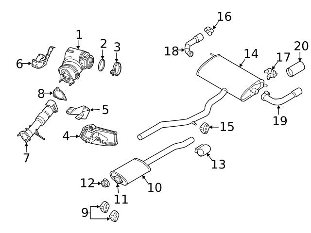 Genuine Volvo 31452664 Tailpipe; Front Right - Volvo