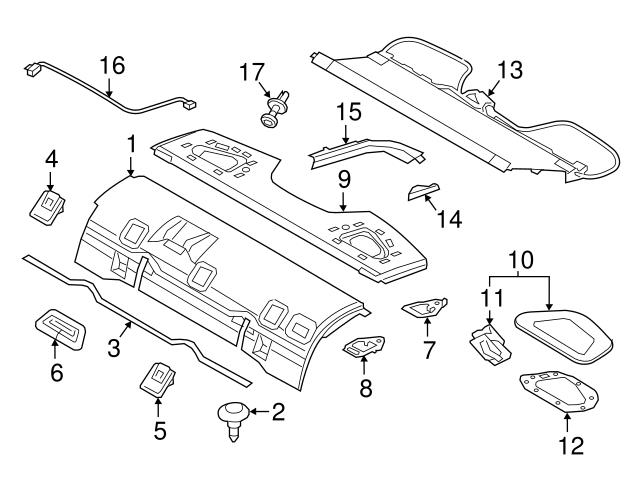 Genuine Volvo 31484477 Package Tray Trim Cap; Left, Right - Volvo