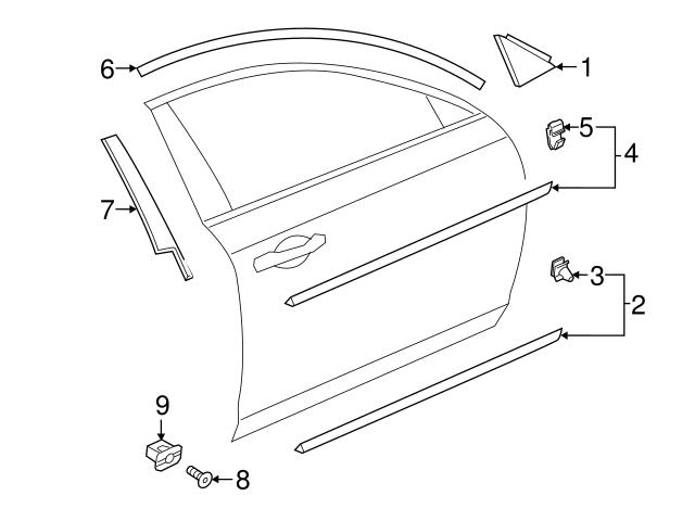 Genuine Volvo Door Belt Molding Right Volvo