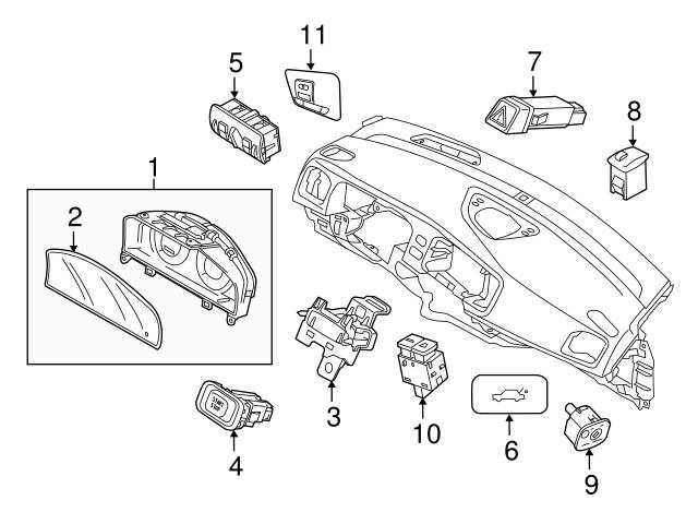 Genuine Volvo 31674129 Sunroof Switch - Volvo