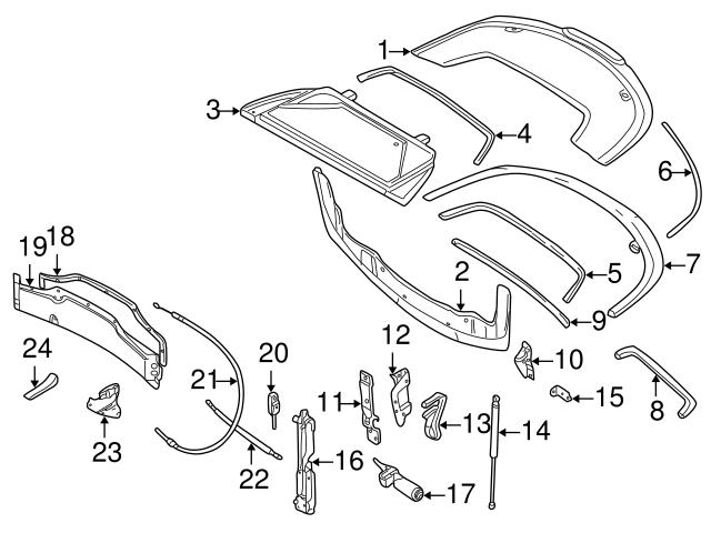 Genuine Volvo 8617501 Convertible Top Latch Bracket; Right - Volvo