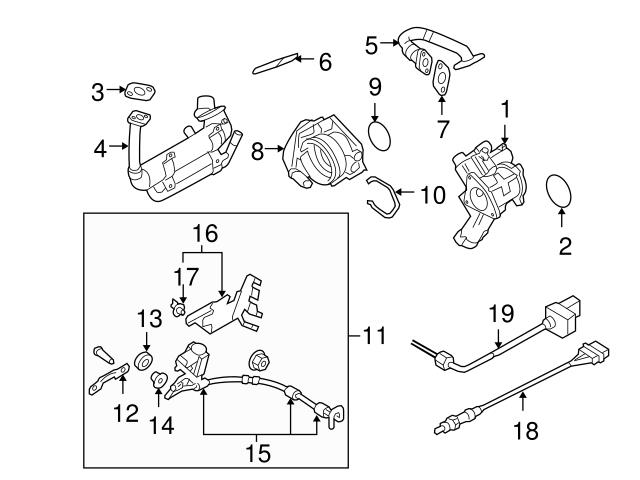 Genuine VW/Audi 03G131521R EGR Tube Connector - VW | VW03G131521R