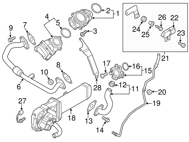 Genuine VW/Audi 03L129635 EGR Valve Spacer Plate - Audi, VW | 03L129637 ...