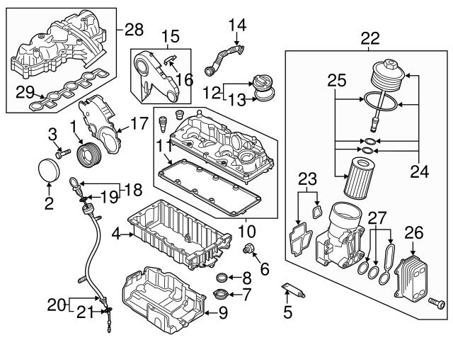 Genuine VW/Audi 03L198070 Oil Cooler Gasket Set - VW | VW03L198070