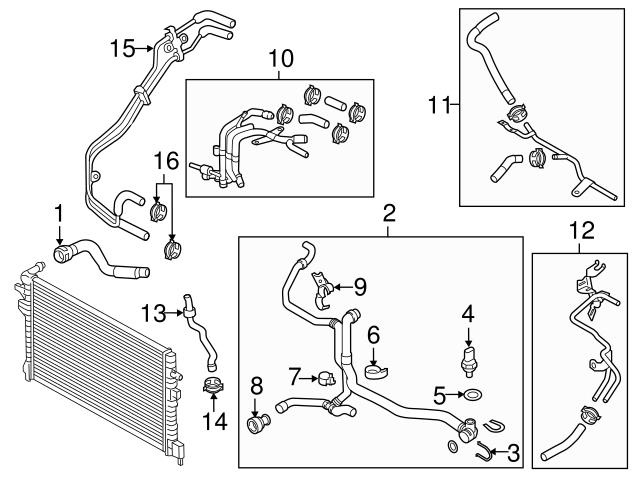 Genuine Vw Audi 04l121070ab Coolant Pipe; Rear - Audi, Vw 