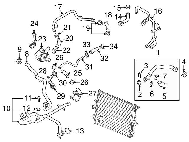 Genuine VW/Audi 059121075CK Coolant Pipe - Audi, VW | VW059121075CK