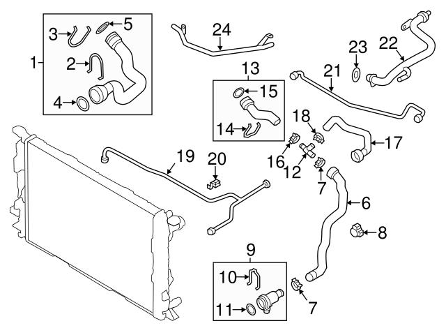 Genuine VW/Audi 06H121065E Coolant Pipe - Audi | AU06H121065E