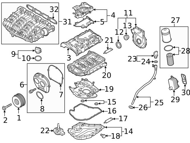 Genuine VW/Audi 06K103171P Crankshaft Oil Seal; Rear - Audi ...