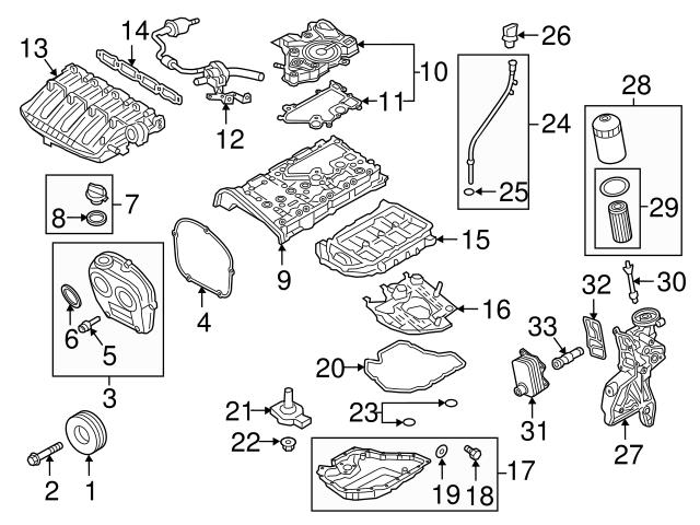 Genuine VW/Audi 06L103603AF Oil Pan; Upper - Audi | AU06L103603AF