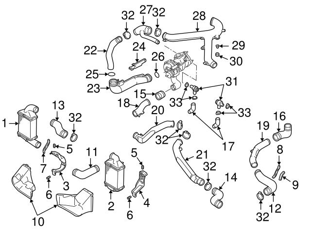 Genuine VW/Audi 078145672B Vacuum Line; Right Rear Upper - Audi ...