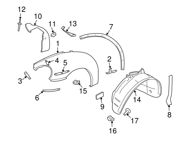 Genuine VW/Audi 1C0821228G Fender Bracket; Right - VW | 1C0821228F