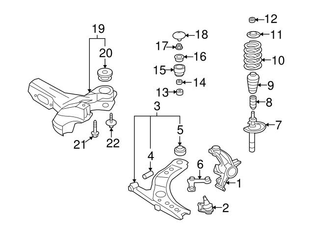 Genuine VW/Audi 1J0413031GD Suspension Strut; Front, Left, Right - VW ...