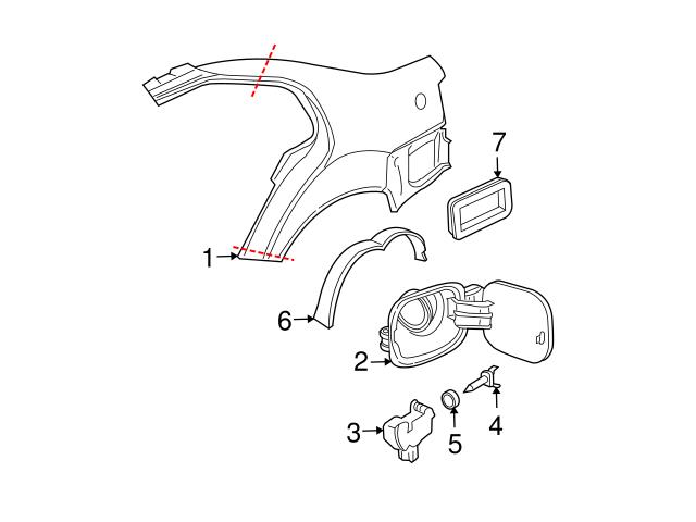 Genuine VW/Audi 1J0810899 Fuel Door Latch; Rear - VW | VW1J0810899