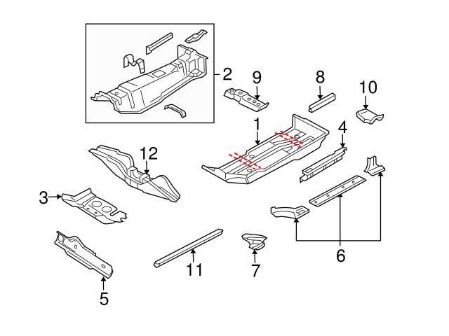 Genuine Vw Audi 1y0813088f Floor Pan Bracket; Right Sku: 1433136-vw 